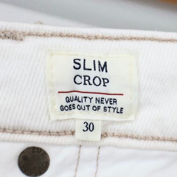 Levi's Made & Crafted Slim Crop Hand Beaded Straight Leg Jean In White Size 30 - Picture 8 of 10